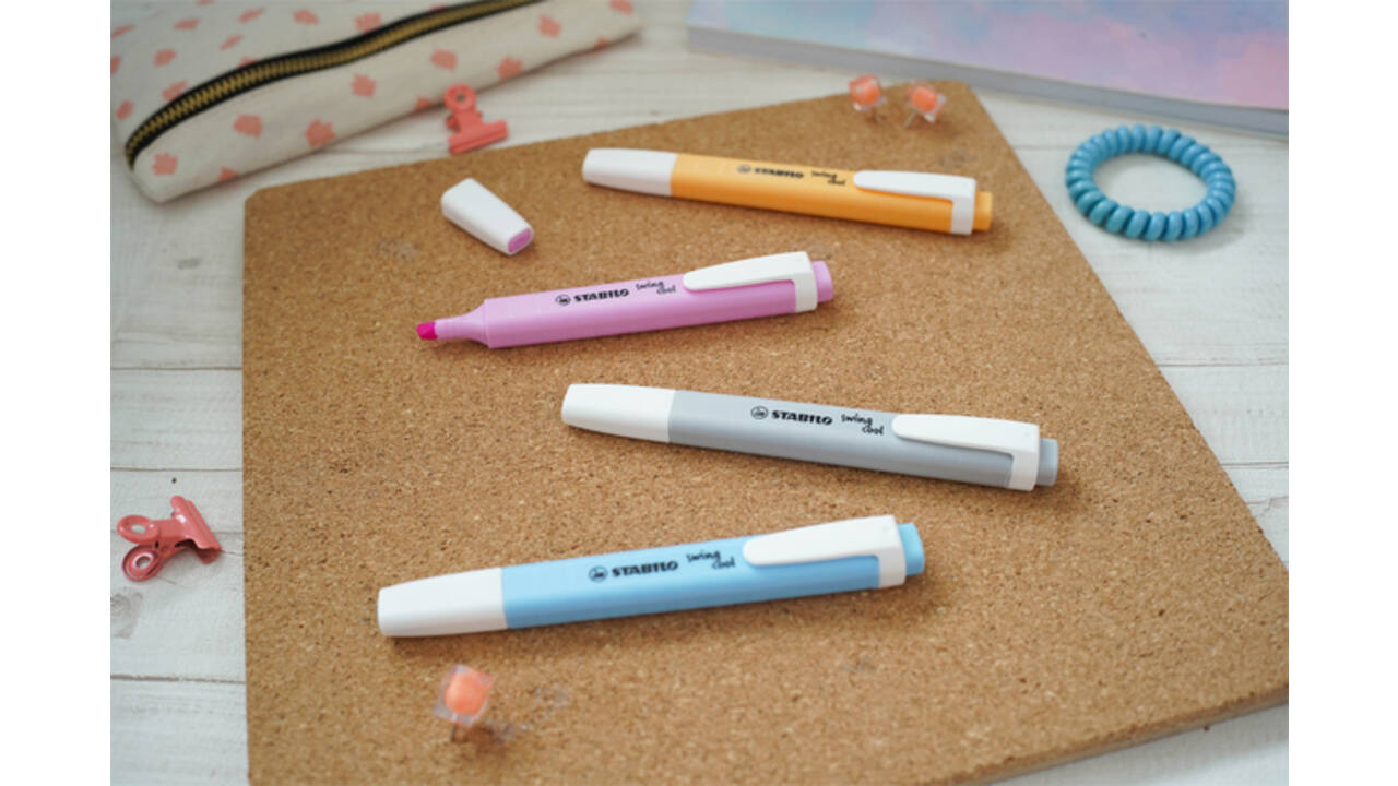 Markeerstift STABILO Swing cool 275/4 pastel assorti etui à 4 stuks