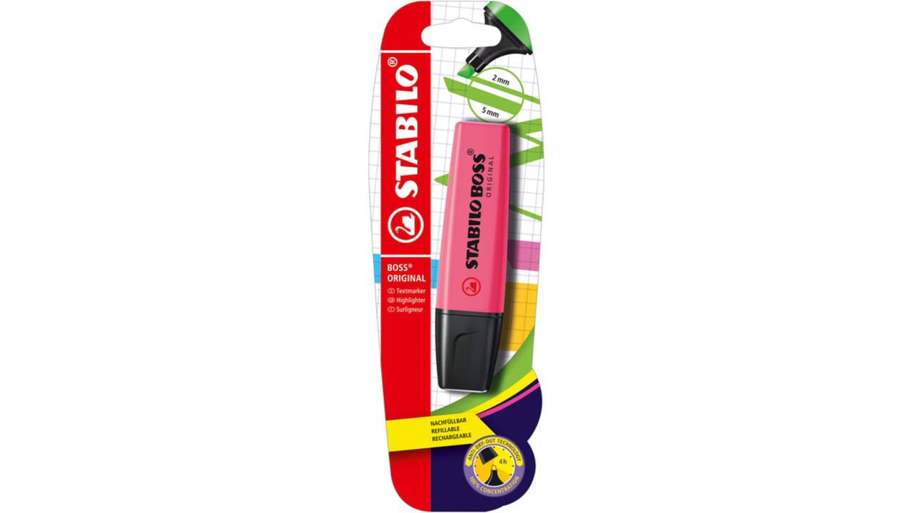 Markeerstift STABILO BOSS Original 70/56 roze blister à 1 stuk