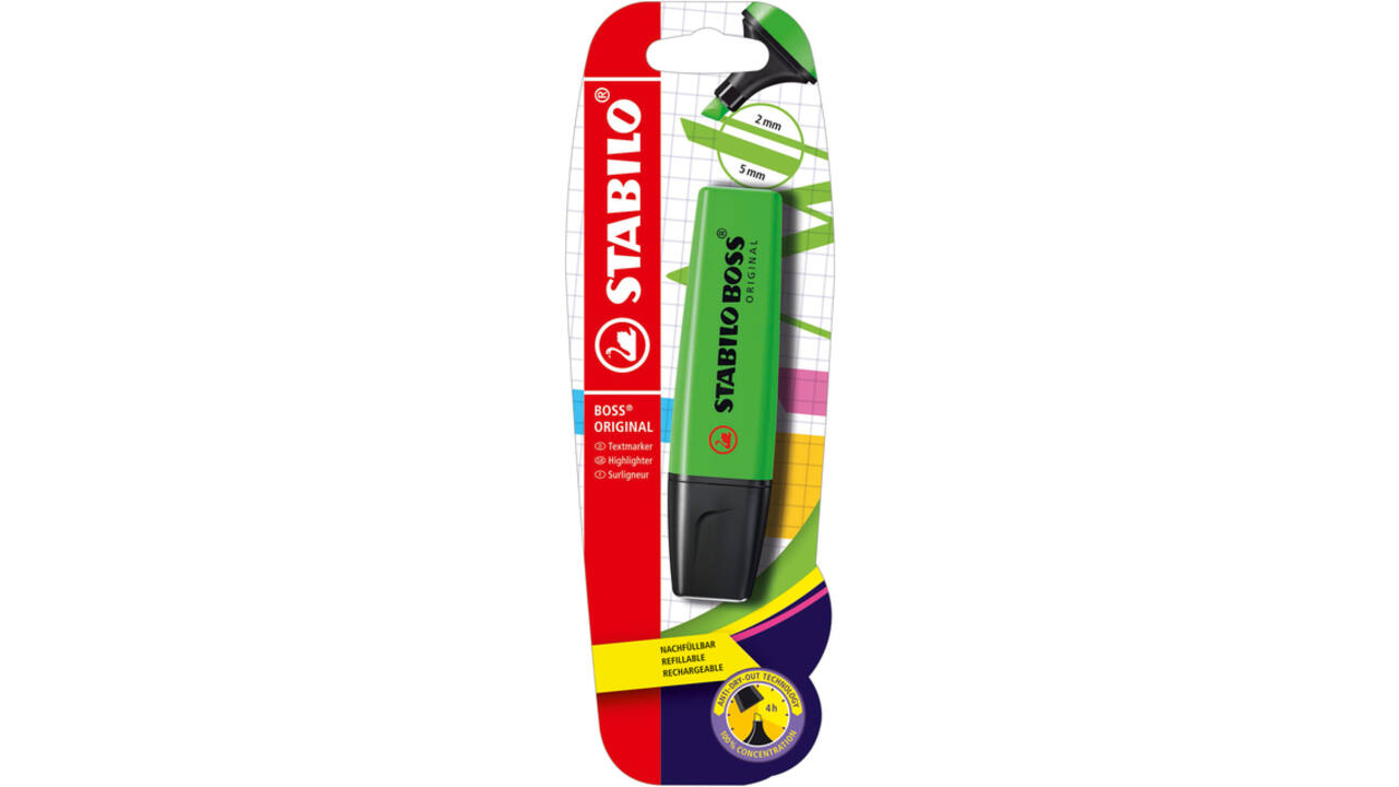 Markeerstift STABILO BOSS Original 70/33 groen blister à 1 stuk
