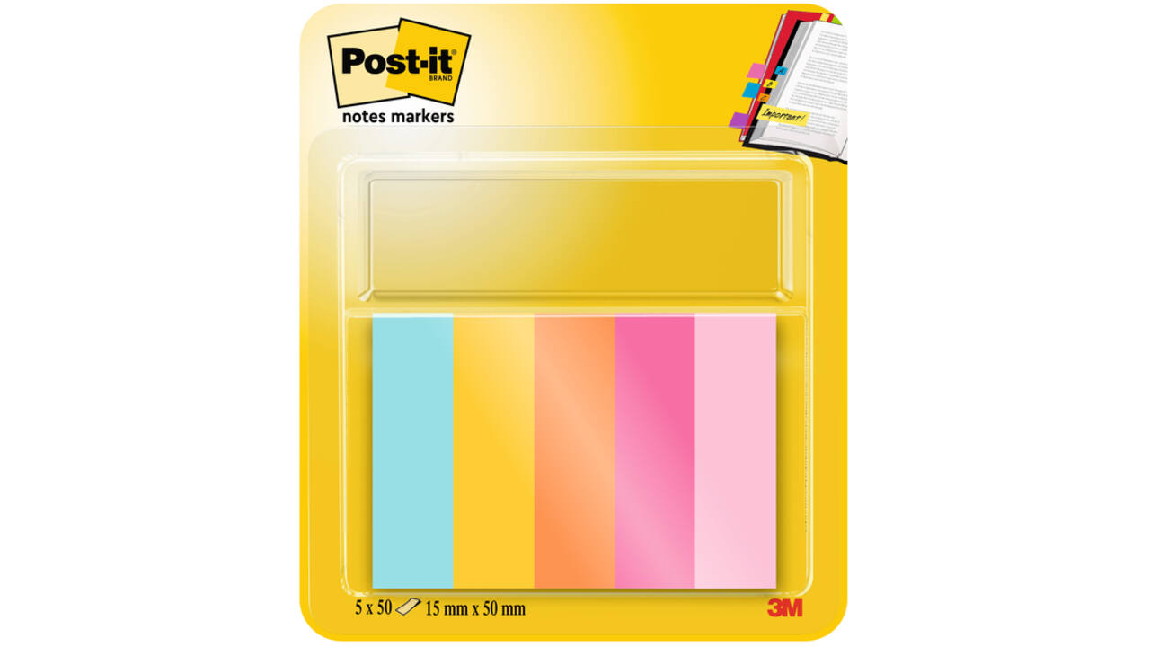 Markeerstrook Post-it 670 15x50mm Beachside 5 stuks