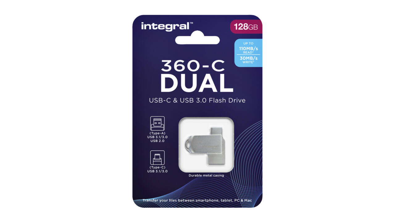 USB stick 3.0 Integral USB-360-C Dual USB-A 128GB