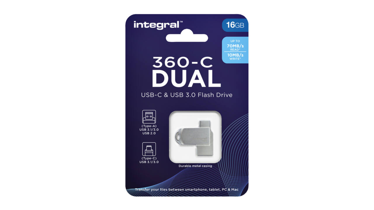 USB stick 3.0 Integral USB-360-C Dual USB-A 16GB