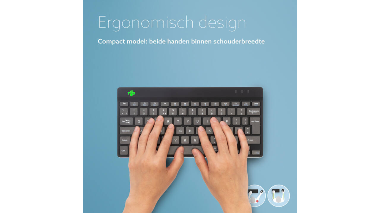 Toetsenbord R-Go Ergonomisch Compact Break QWERTY zwart