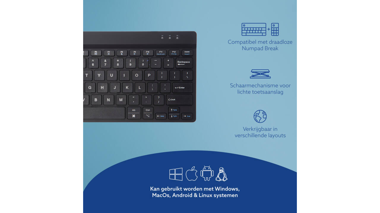 Toetsenbord R-Go Ergonomisch Compact Break QWERTY zwart
