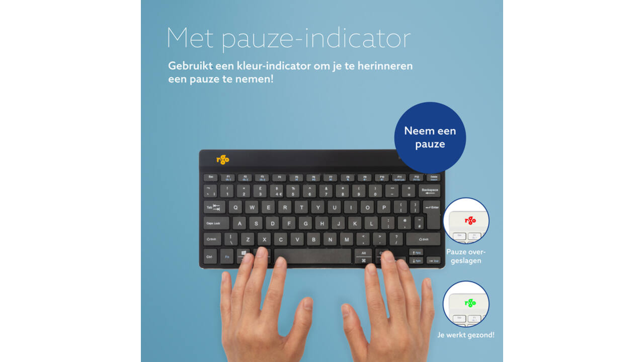 Toetsenbord R-Go Ergonomisch Compact Break QWERTY zwart
