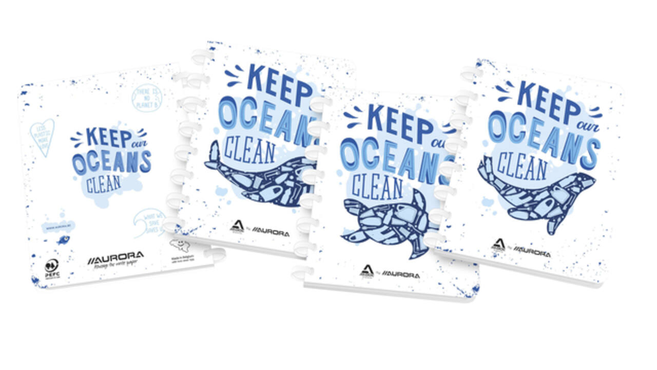 Schrift Adoc Ocean Waste Plastics A5 ruit 5x5mm 144 pagina's 90gr