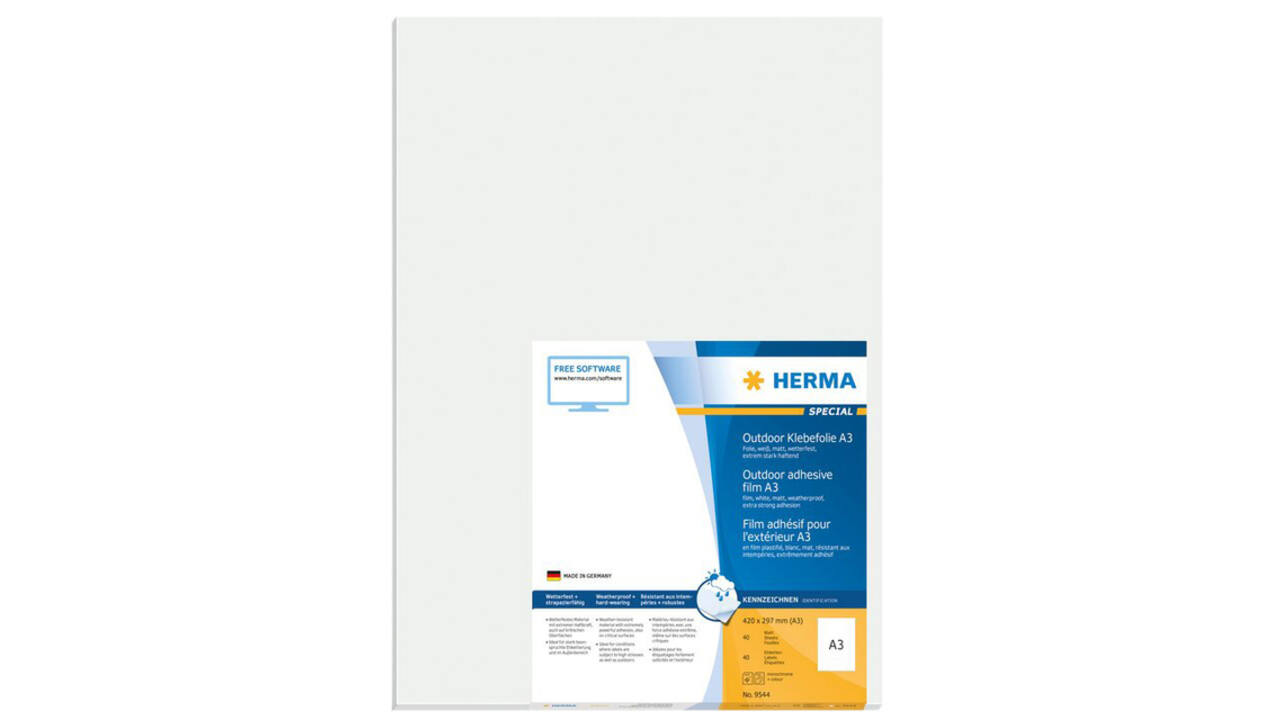 Etiket HERMA 9544 297x420mm weerbestendig wit 40 stuks