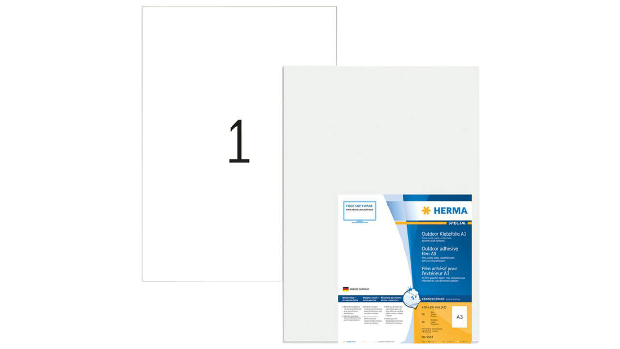 Etiket HERMA 9544 297x420mm weerbestendig wit 40 stuks