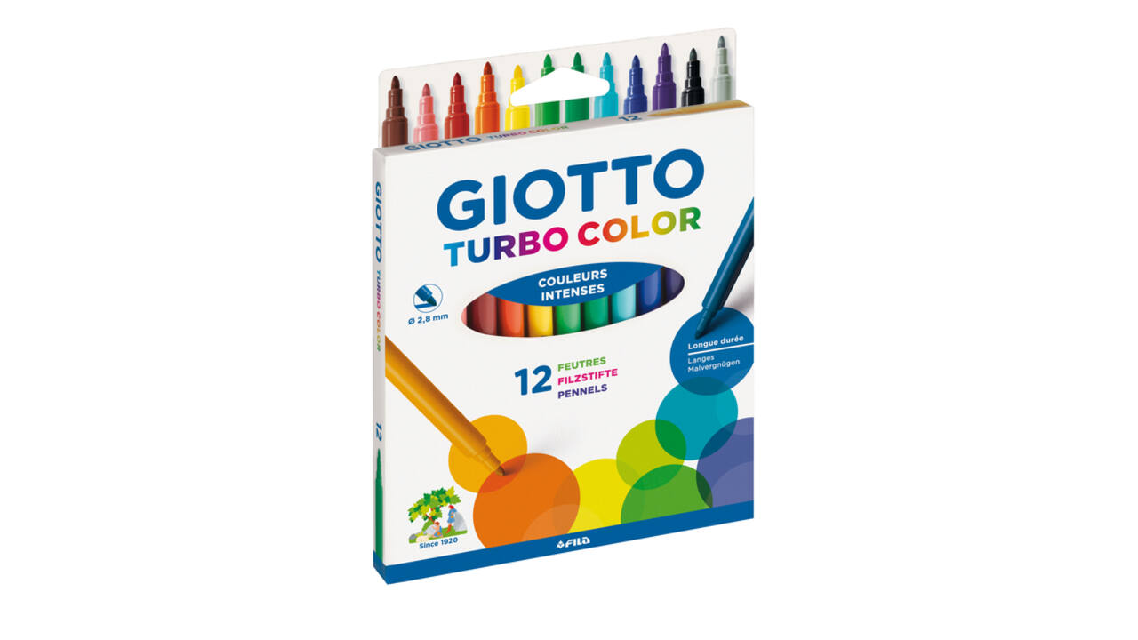 Viltstift Giotto Turbo Color set à 12 kleuren