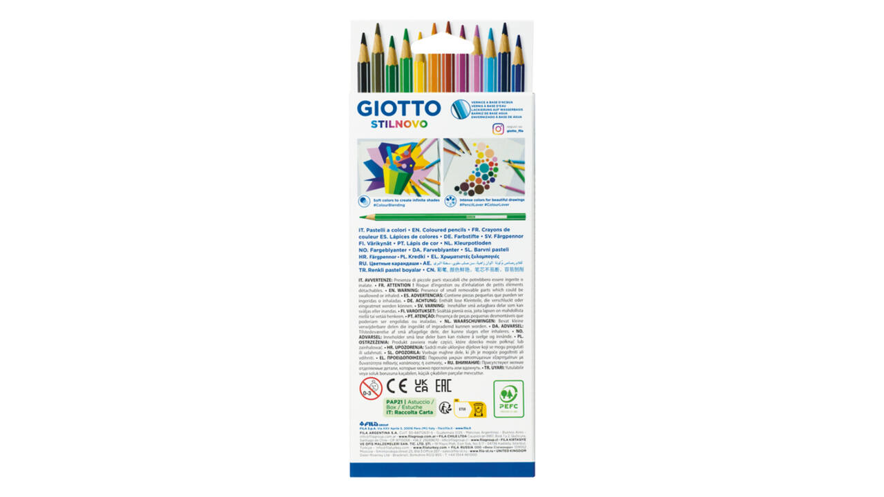 Kleurpotlood Giotto Stilnovo set à 12 kleuren
