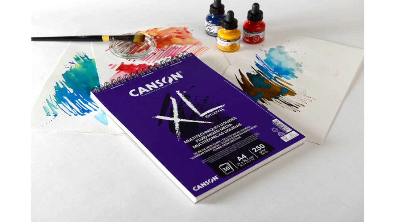 Mixed mediapapier Canson XL Fluid Mixed Media 30vel 250gr A3 extra wit