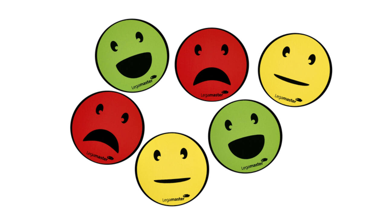Magneet Legamaster emoticon 50mm assorti 6 stuks