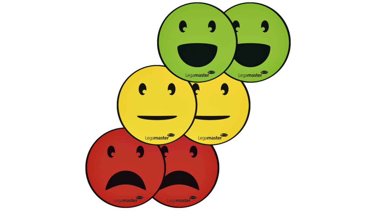 Magneet Legamaster emoticon 50mm assorti 6 stuks