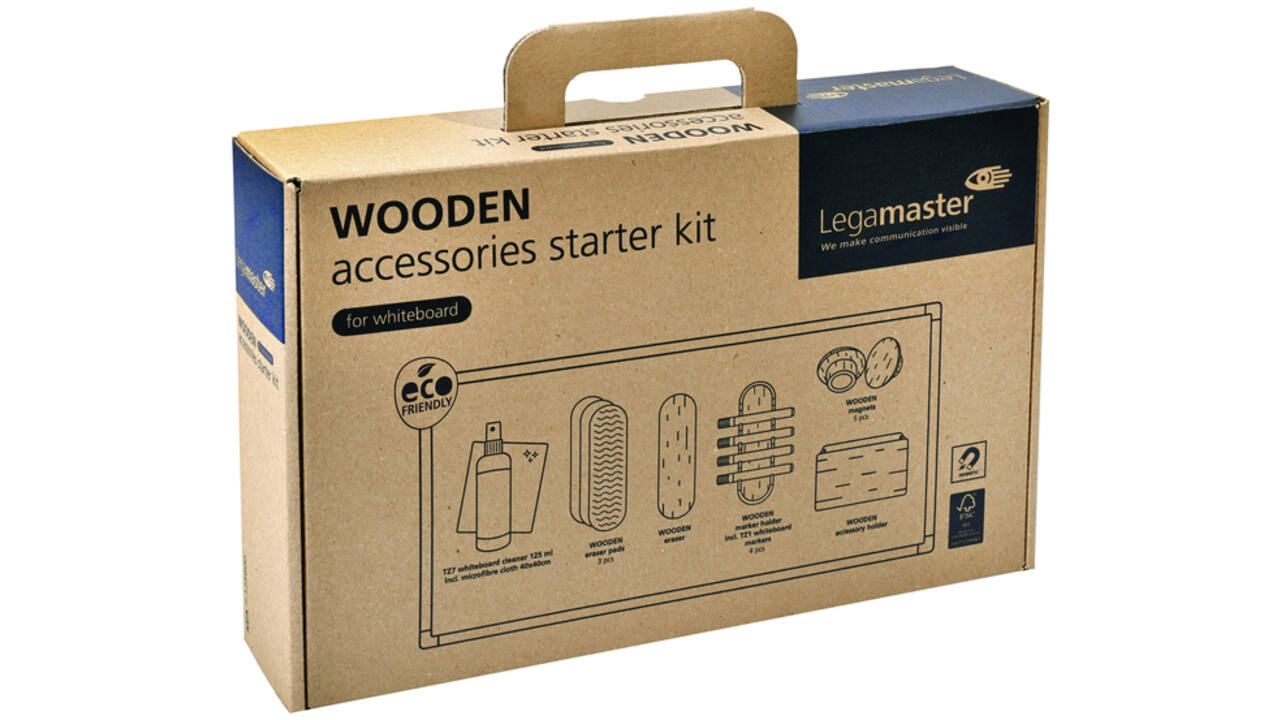 Whiteboard accessoire starter kit Legamaster WOODEN 17 stuks