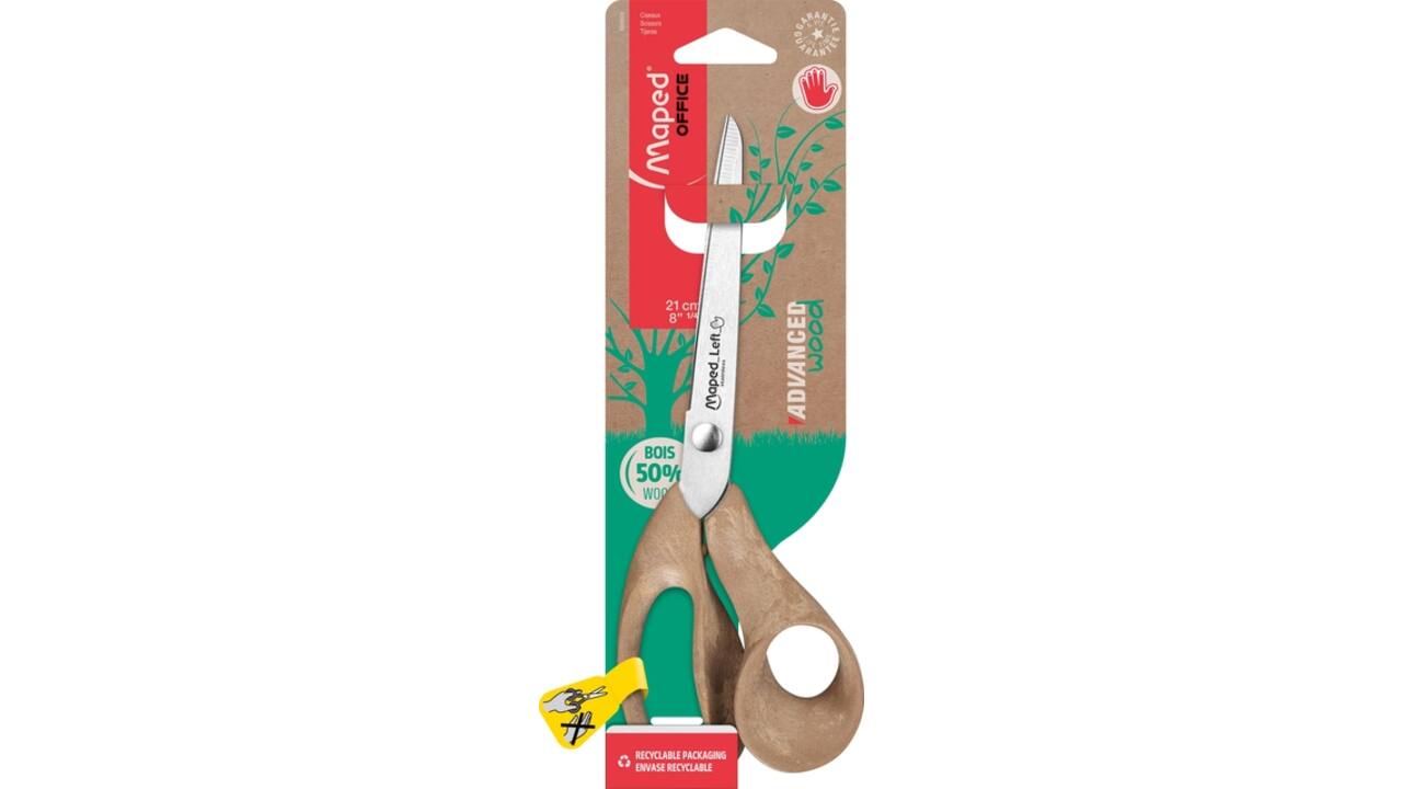 Schaar Maped Office Advanced Wood 21cm links bruin