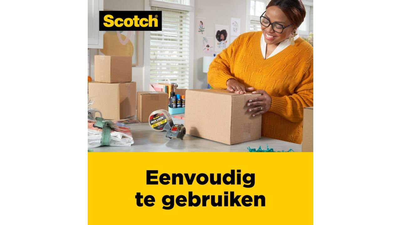 Verpakkingstape Scotch Box Lock 3950-EF 48mmx50m 3 stuks