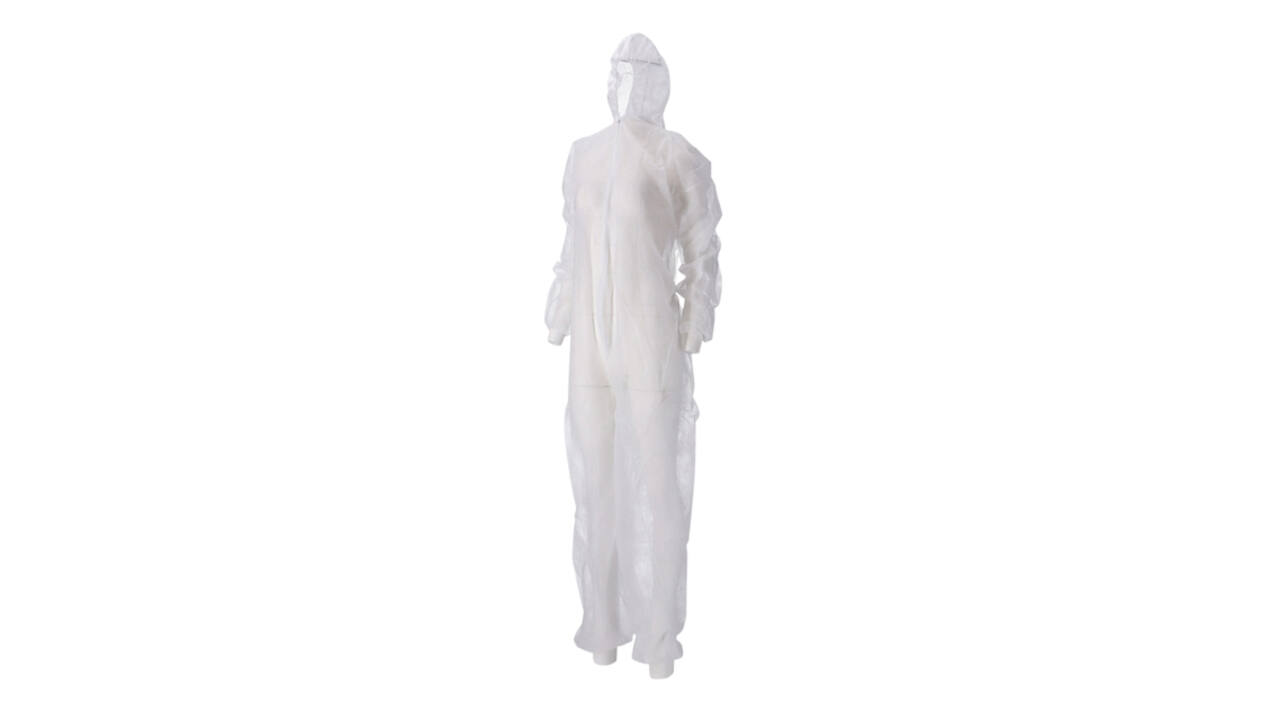 Overall CMT L non-woven ritssluiting PP wit 50 stuks