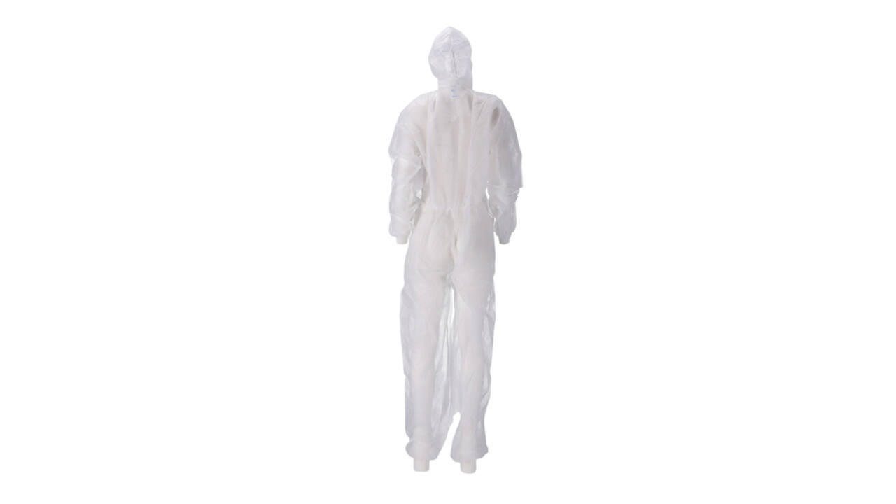 Overall CMT L non-woven ritssluiting PP wit 50 stuks