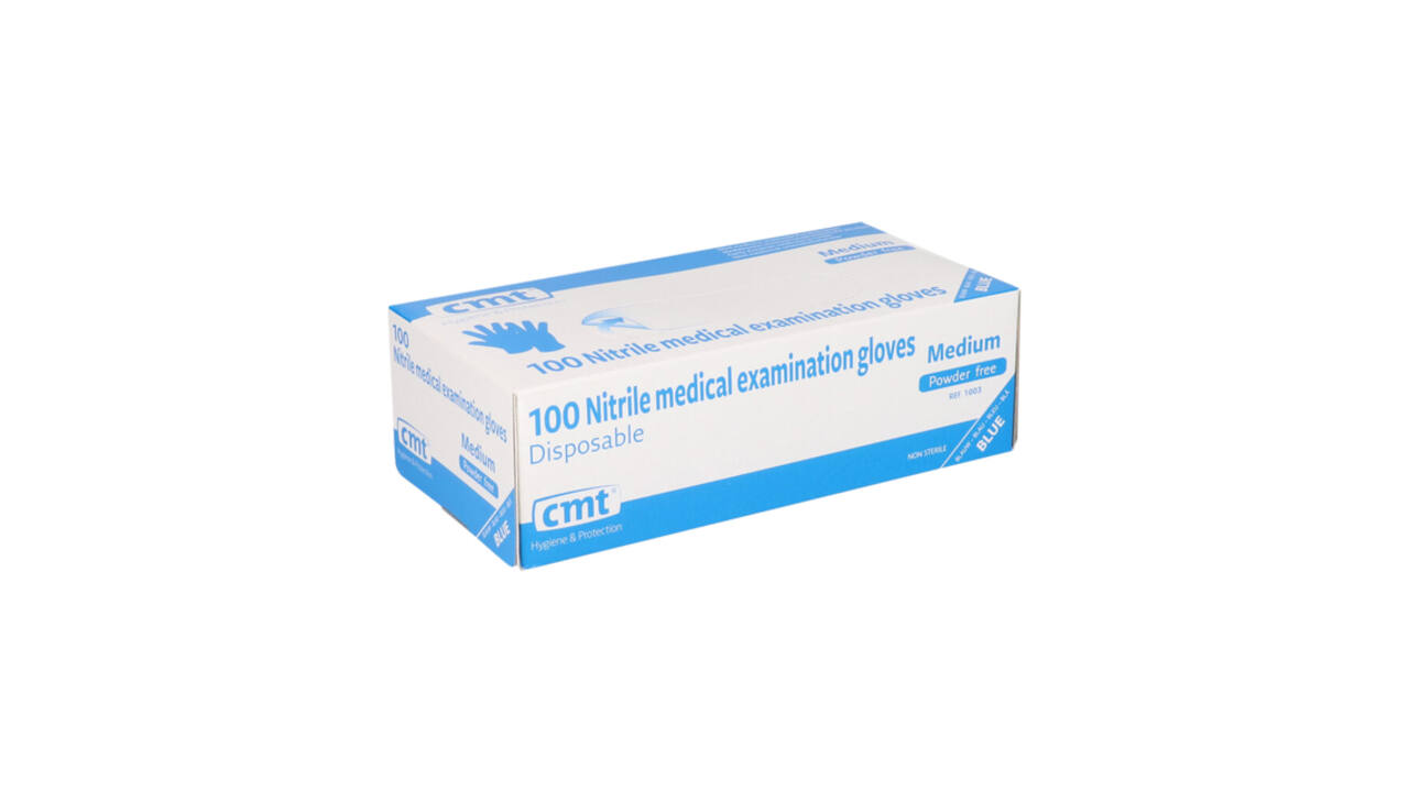 Handschoen CMT M nitril blauw 100 stuks