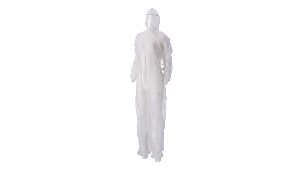 Overall CMT M non-woven ritssluiting PP wit 50 stuks