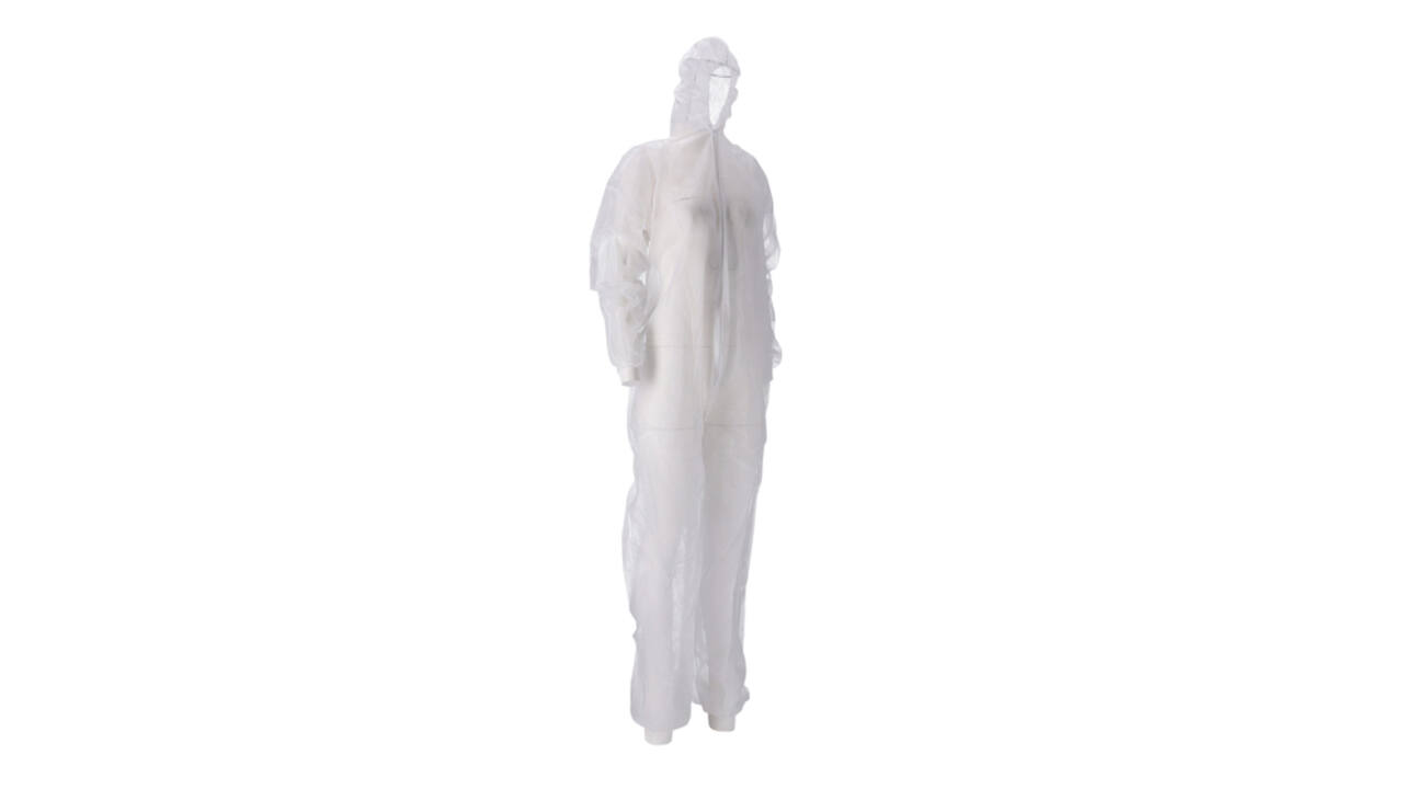 Overall CMT M non-woven ritssluiting PP wit 50 stuks