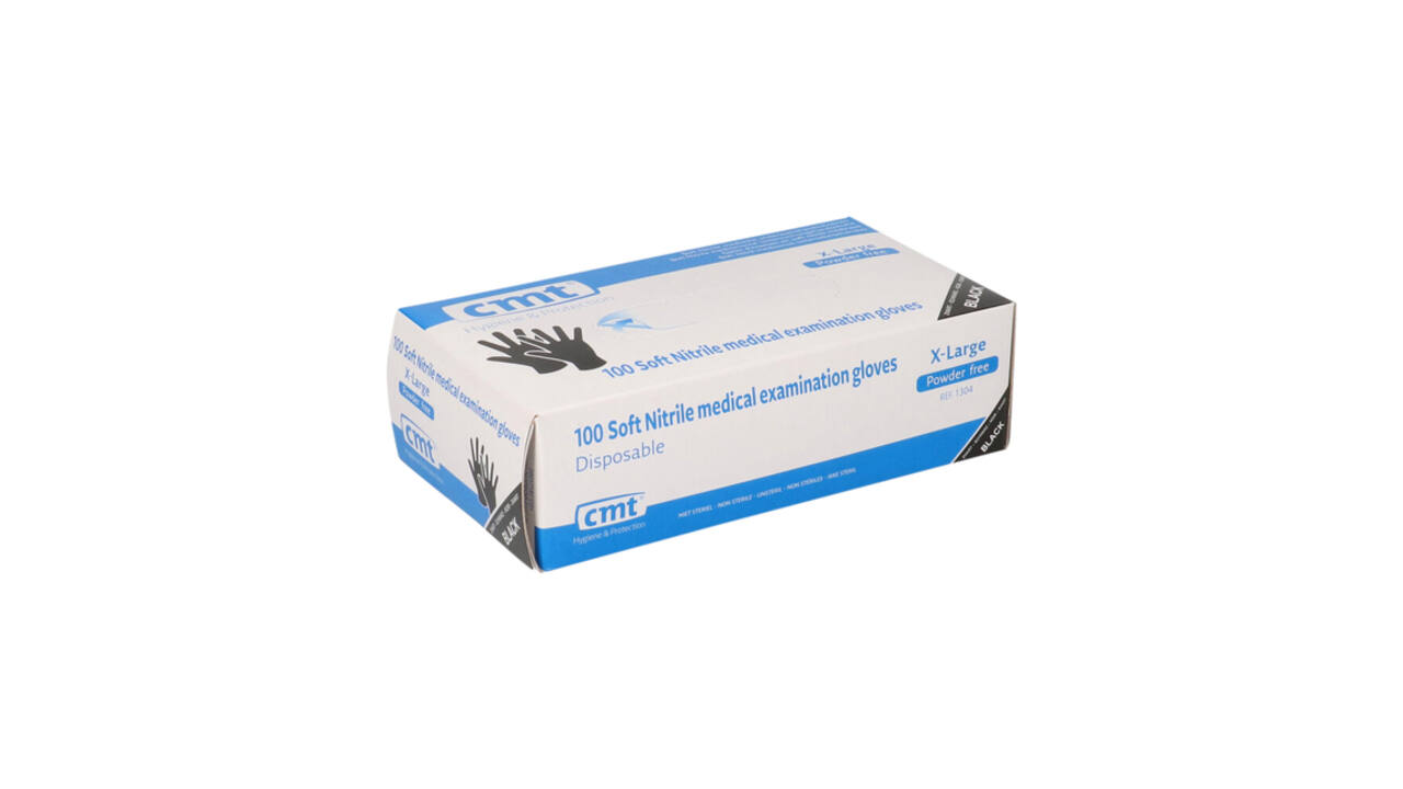 Handschoen CMT XL soft nitril zwart 100 stuks