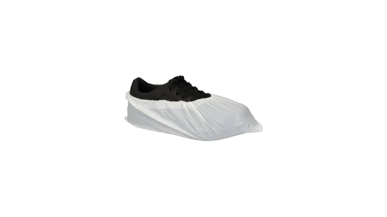 Schoenovertrek CMT 40mu geruwd maat 36-42 CPE wit 100 stuks