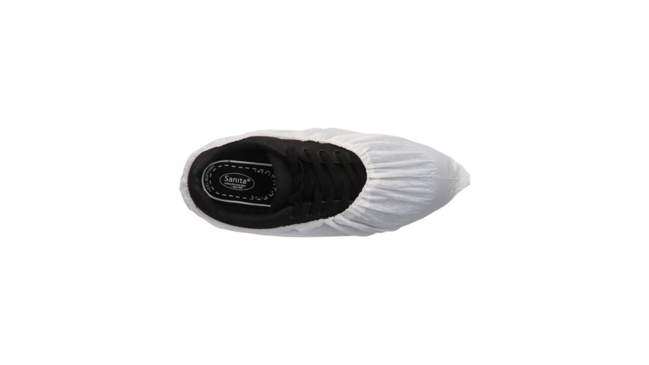 Schoenovertrek CMT 40mu geruwd maat 36-42 CPE wit 100 stuks