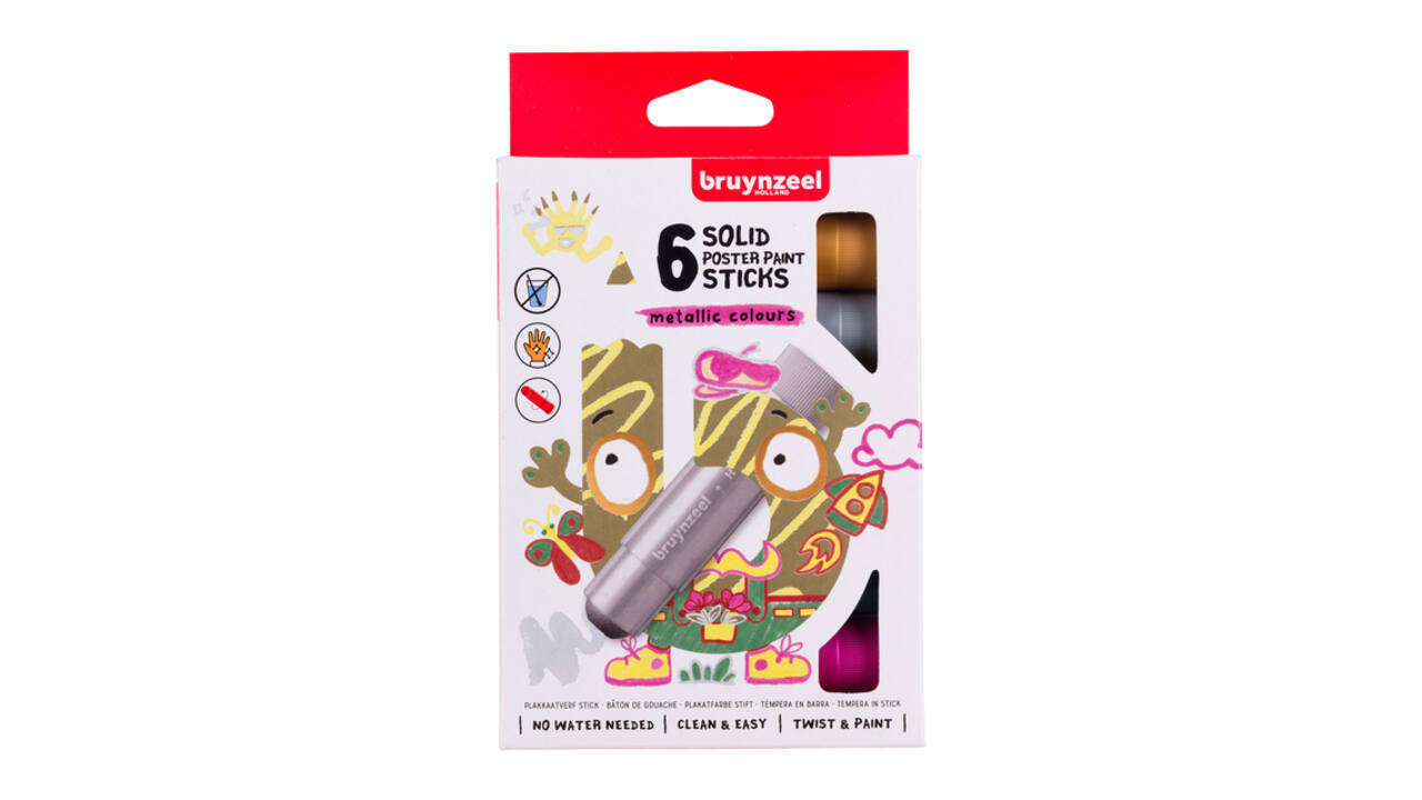 Verfstift Bruynzeel Kids assorti metallic 6 stuks