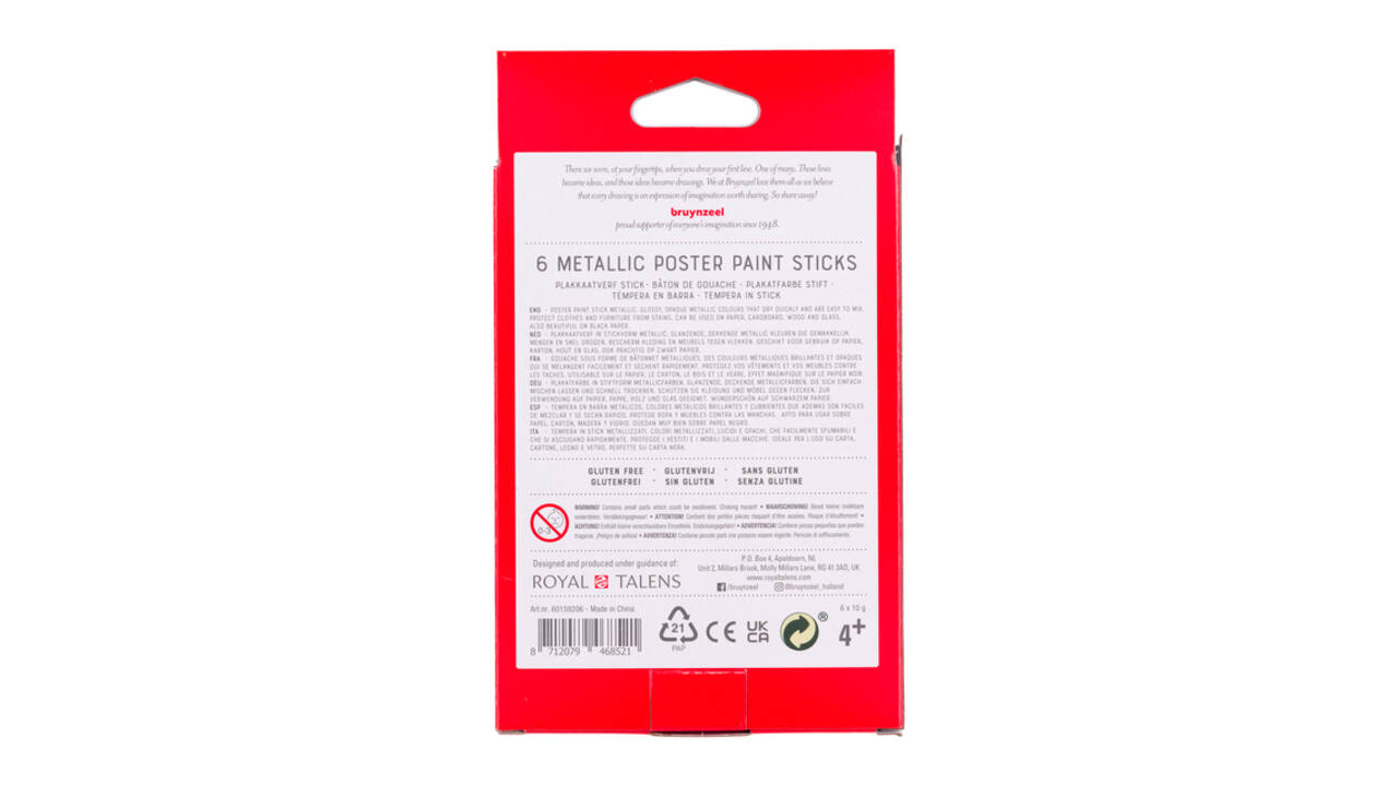 Verfstift Bruynzeel Kids assorti metallic 6 stuks
