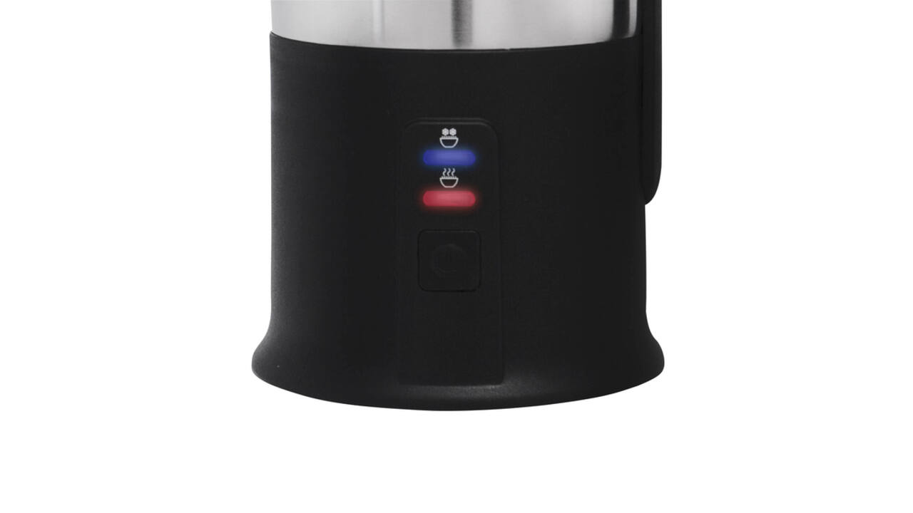 Melkopschuimer Inventum 240ml zwart met rvs