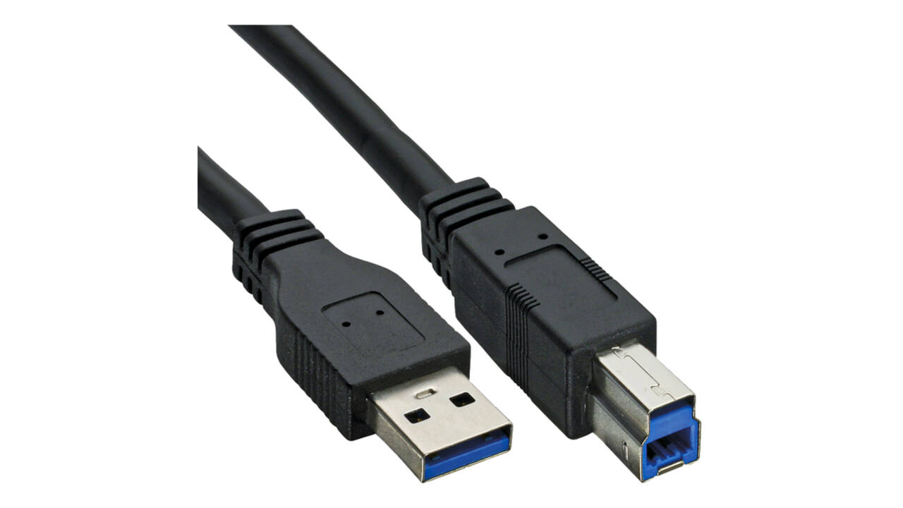 Kabel Inline USB-A USB-B 3.0 M 0.5 meter zwart