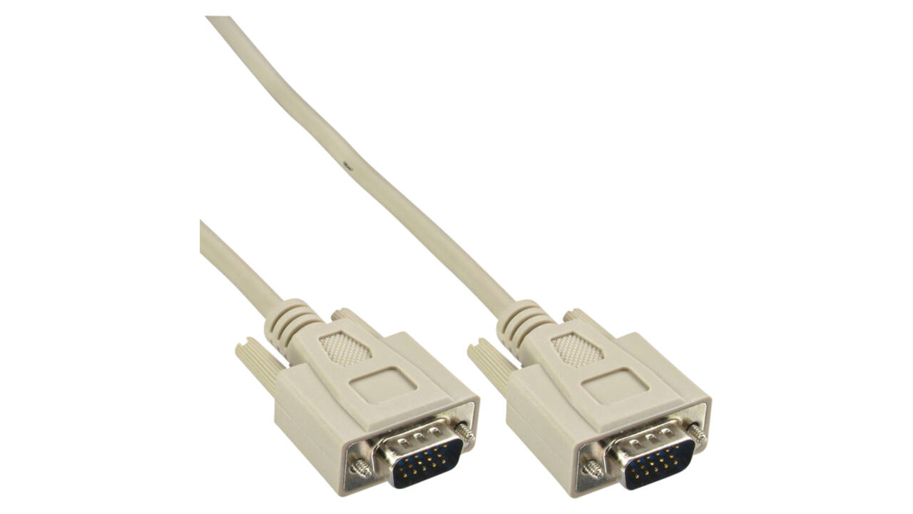 Kabel InLine S VGA 15HD M-M 2 meter beige en grijs