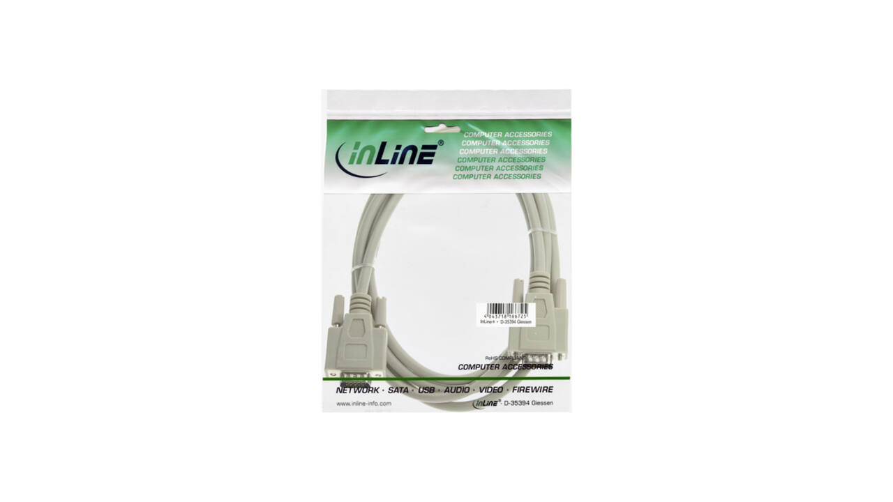 Kabel InLine S VGA 15HD M-M 2 meter beige en grijs