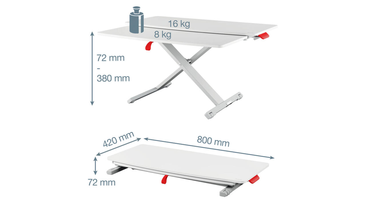 Zit-sta bureau Leitz Ergo Cosy met schuiflade