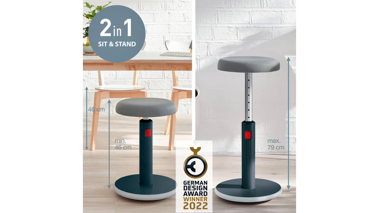Actieve zit-sta kruk Leitz Ergo Cosy grijs