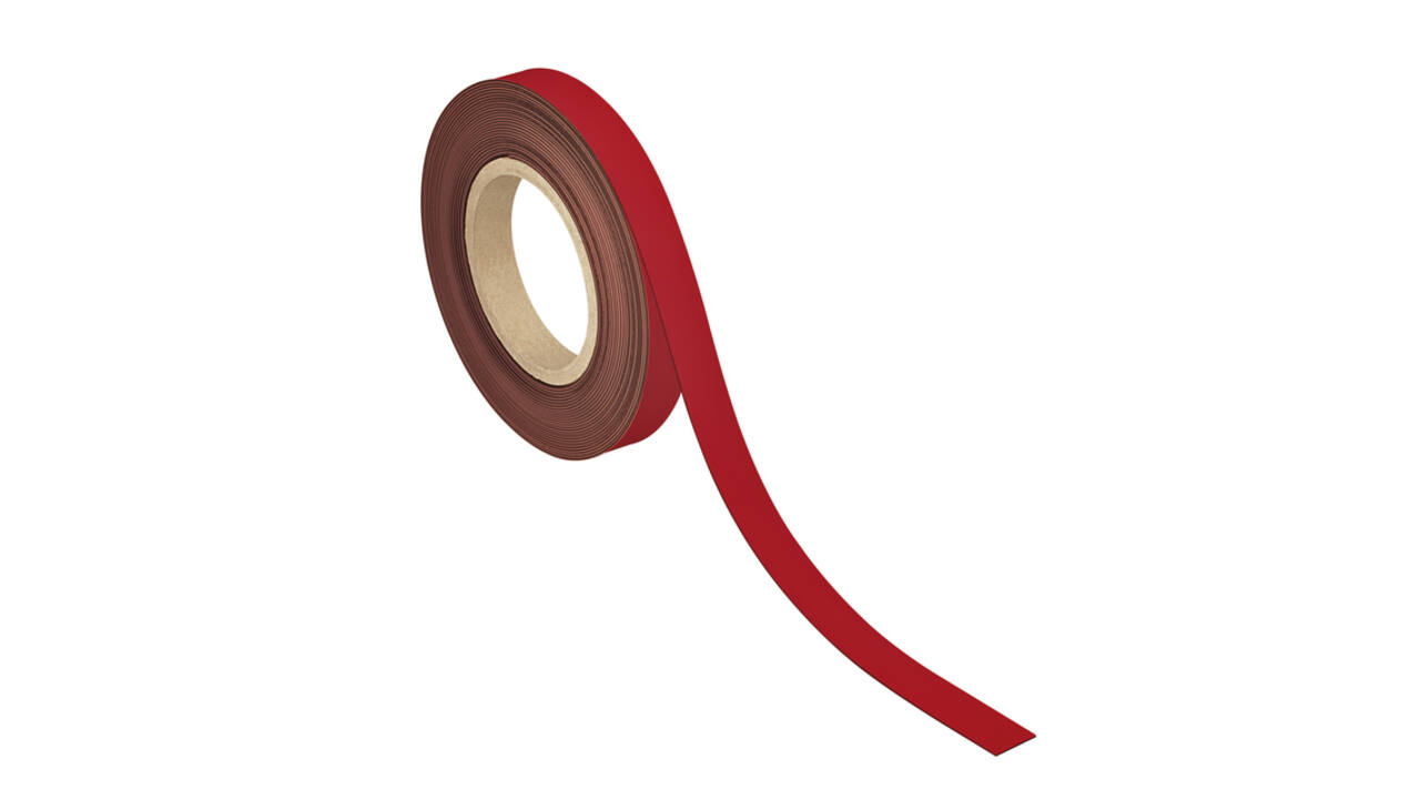 Magneetband MAUL beschrijf- wisbaar 10mx20mmx1mm rood