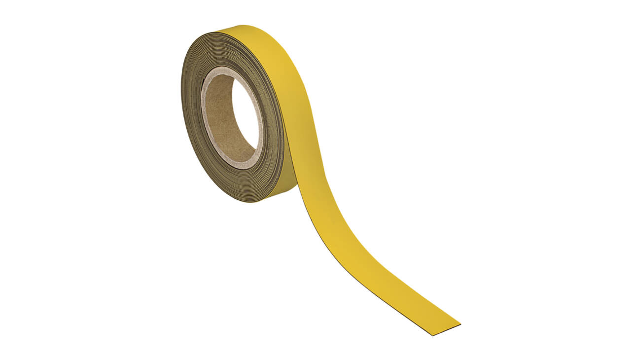 Magneetband MAUL beschrijf- wisbaar 10mx30mmx1mm geel