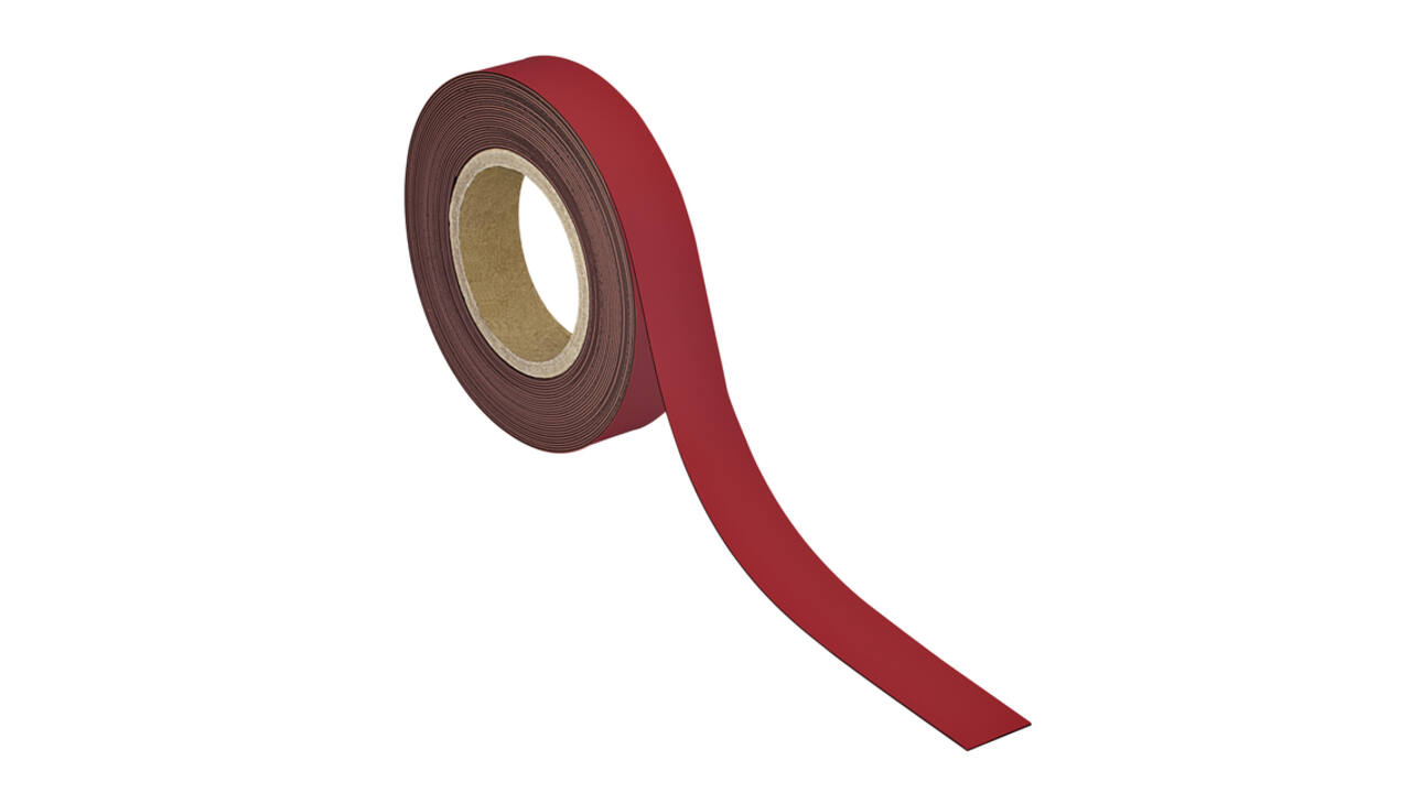 Magneetband MAUL beschrijf- wisbaar 10mx30mmx1mm rood