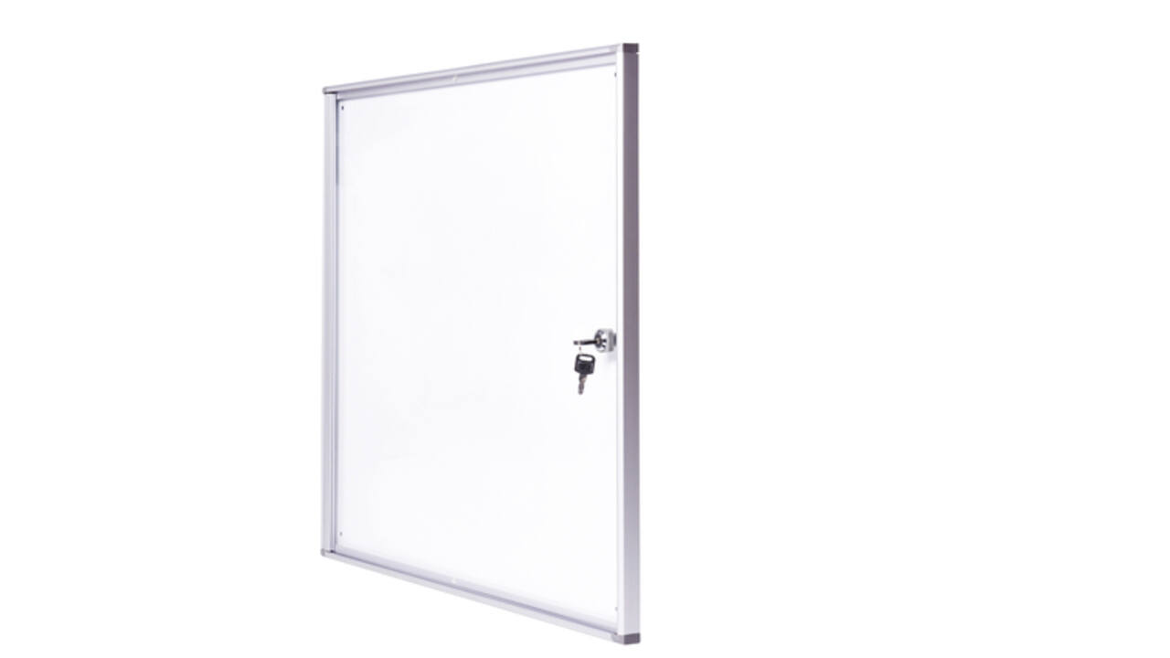 Binnenvitrine wand MAULextraslim whiteboard 6xA4 met slot