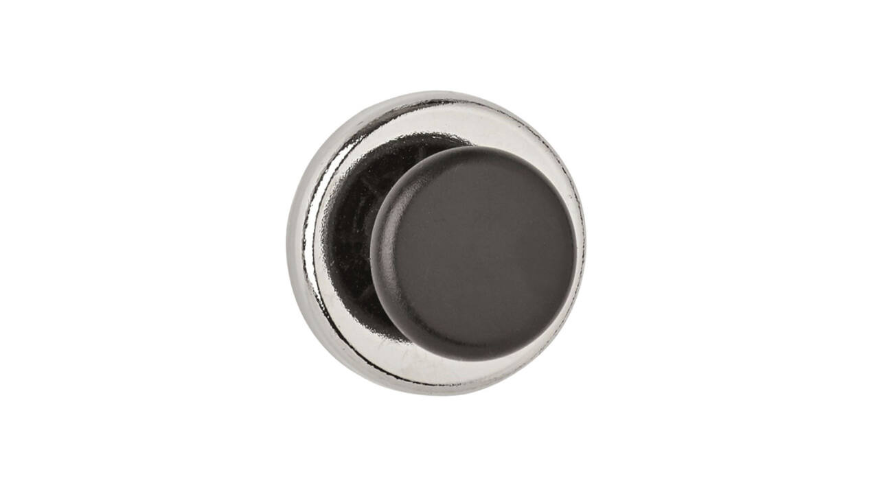 Magneet met knop MAUL Ø36mm trekkracht 5kg chroom/zwart