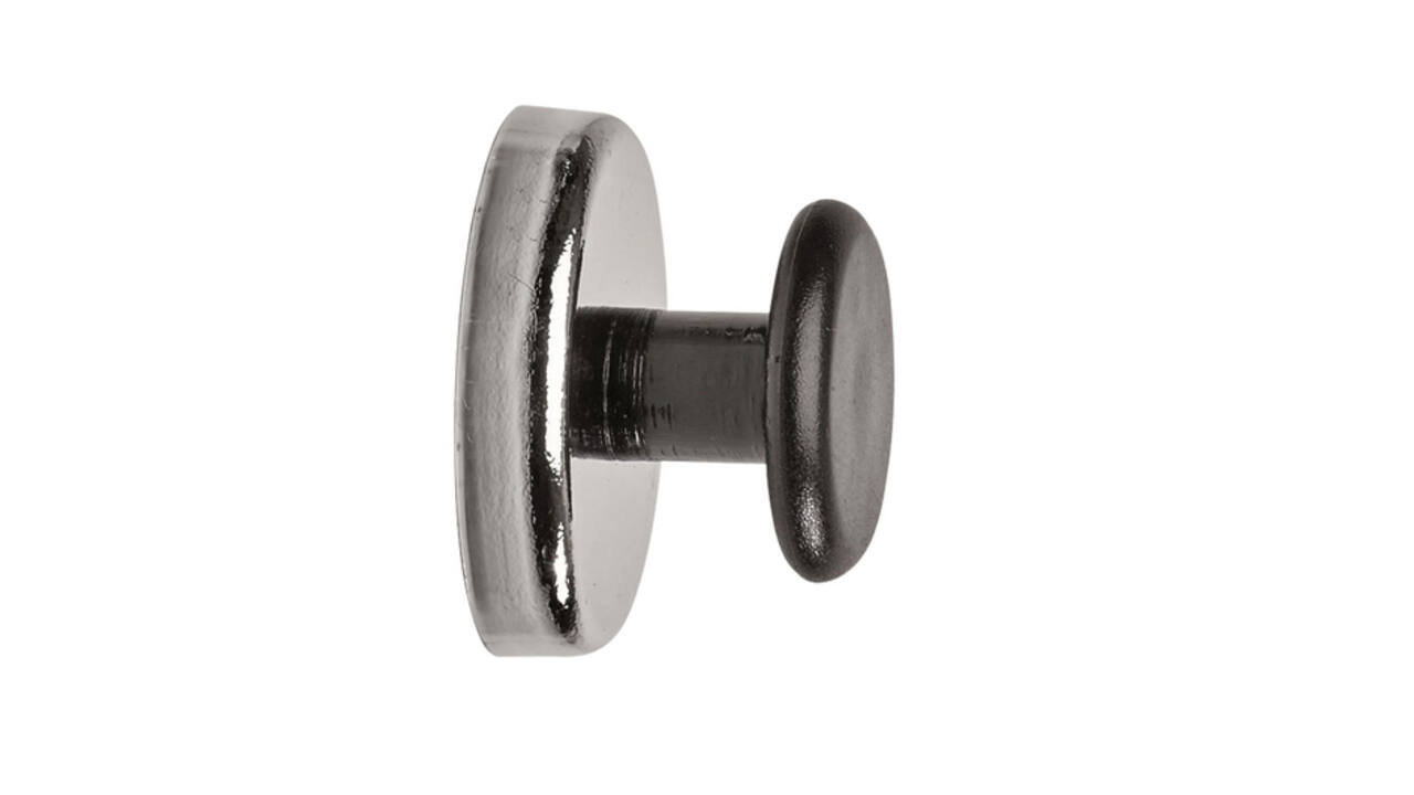 Magneet met knop MAUL Ø36mm trekkracht 5kg chroom/zwart