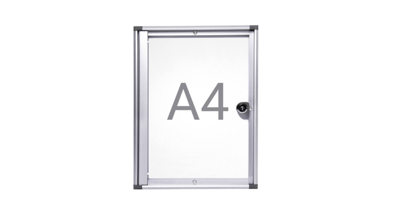 Binnenvitrine wand MAULextraslim whiteboard 1xA4 met slot