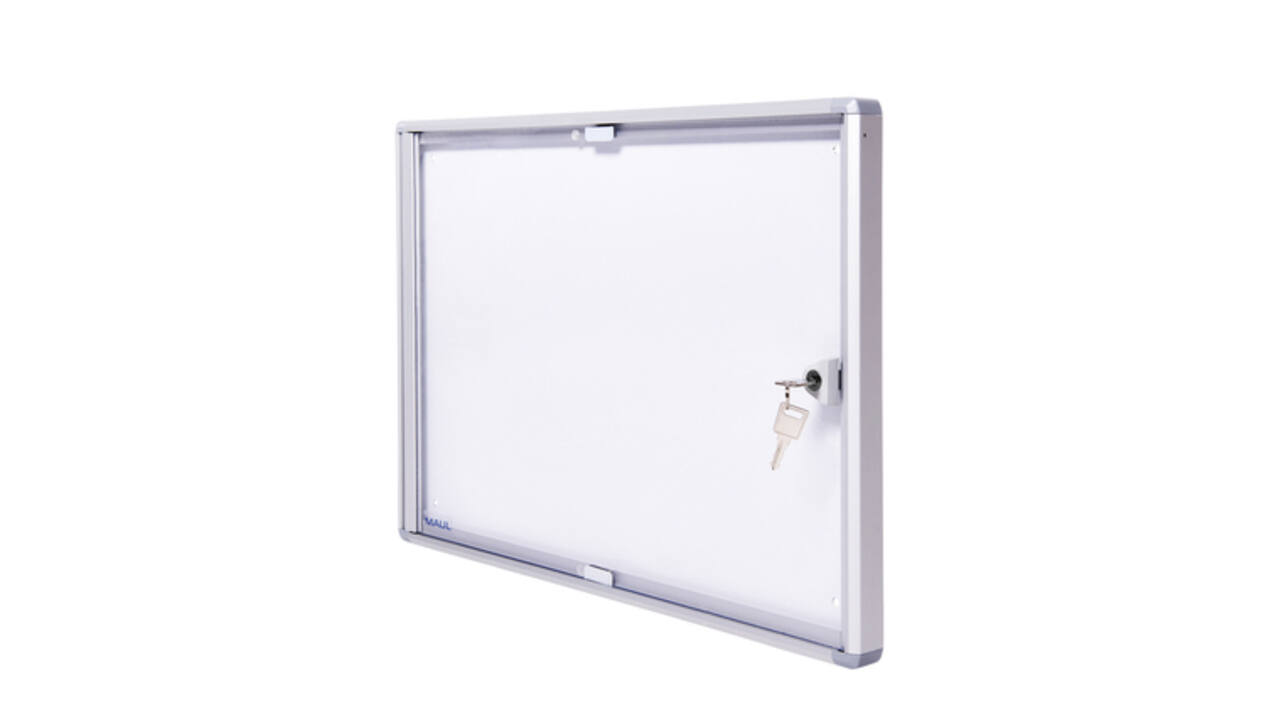 Binnenvitrine wand MAULextraslim whiteboard 2xA4 met slot