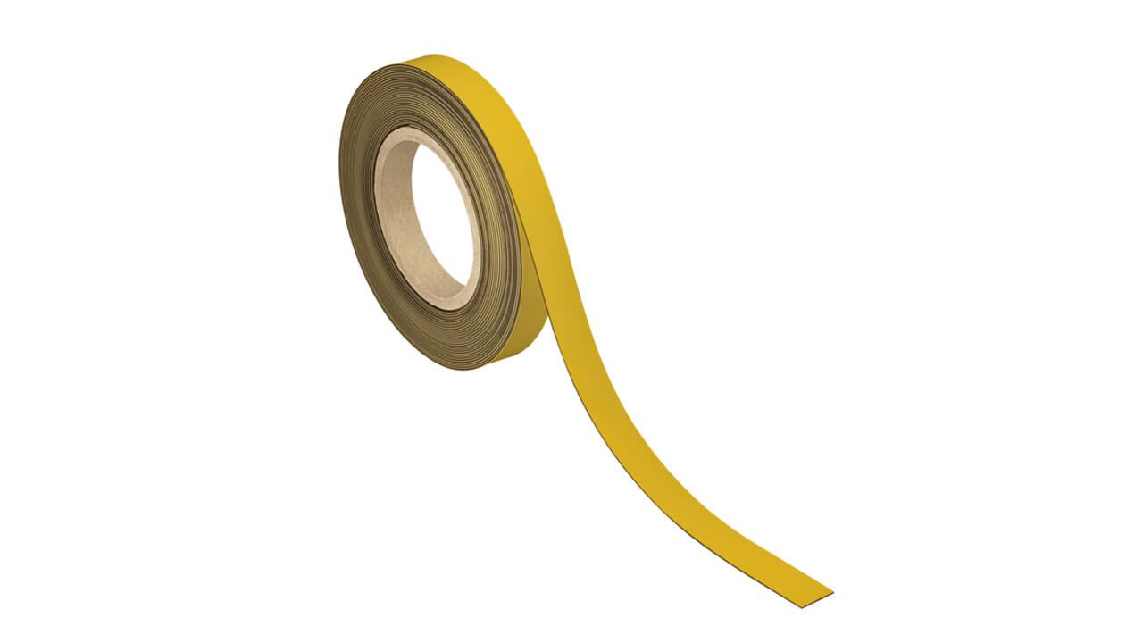 Magneetband MAUL beschrijf- wisbaar 10mx20mmx1mm geel