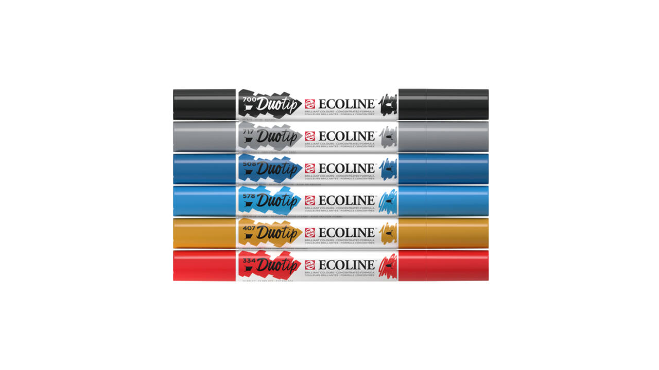 Duotip Talens Ecoline set à 6 stuks stadslandschap