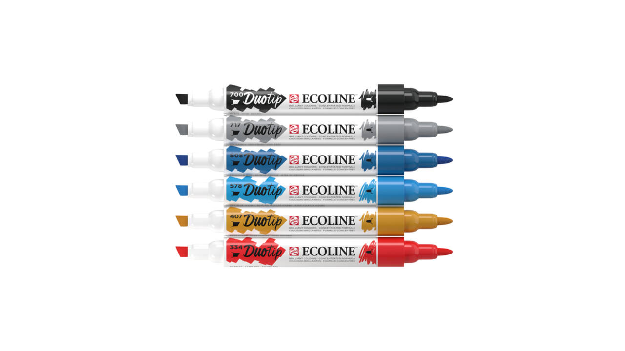 Duotip Talens Ecoline set à 6 stuks stadslandschap