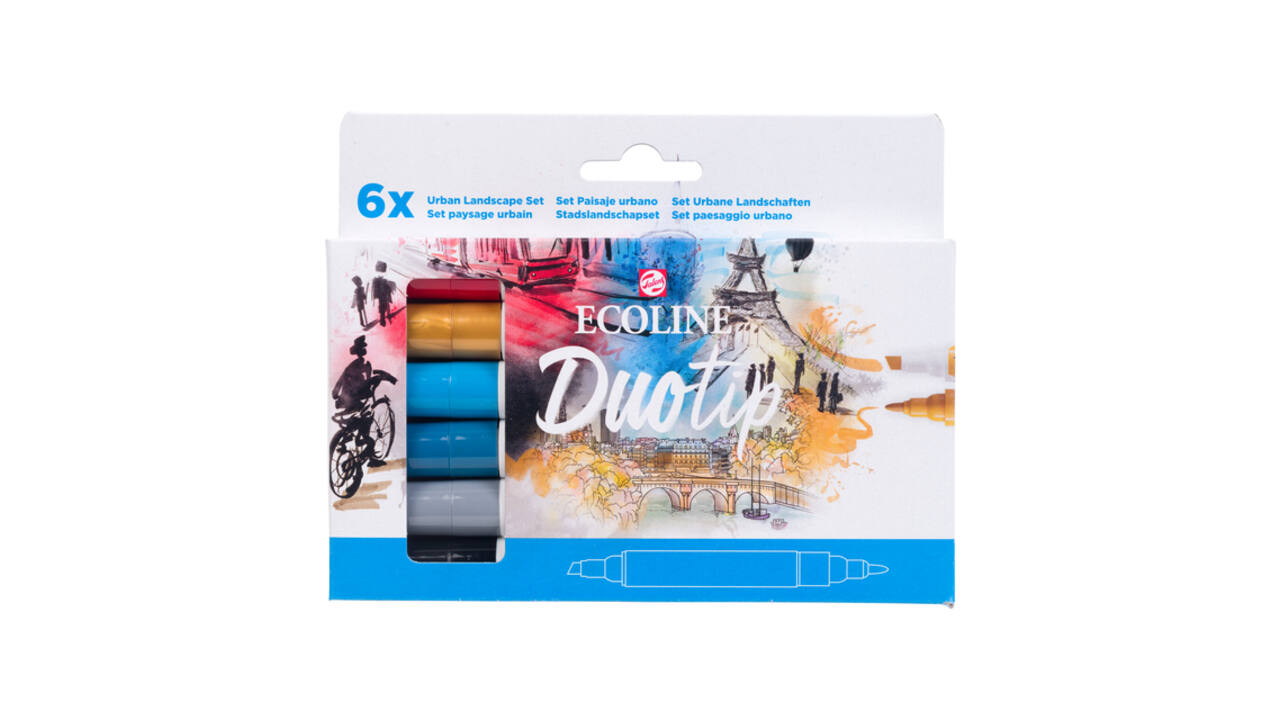 Duotip Talens Ecoline set à 6 stuks stadslandschap
