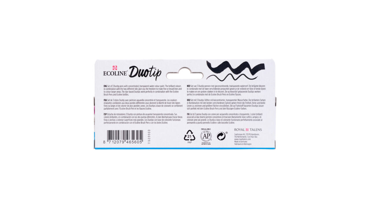 Duotip Talens Ecoline set à 3 stuks primair