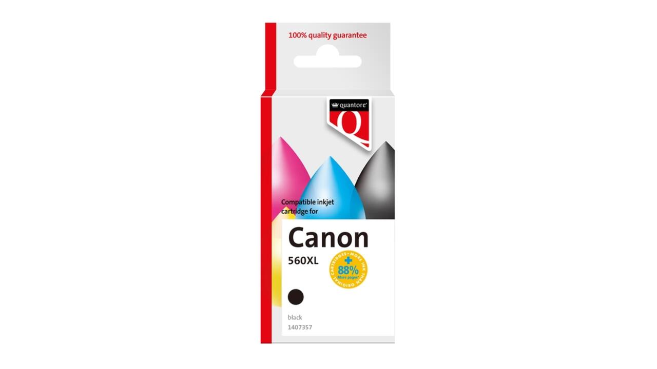 Inktcartridge Quantore alternatief tbv Canon PG560XL zwart